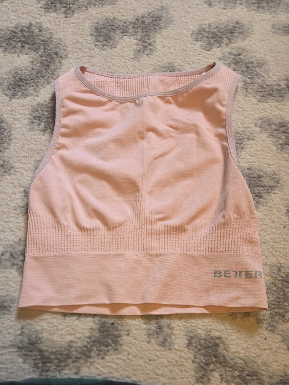 Better Bodies Pink Rib Seamless Top Sz S